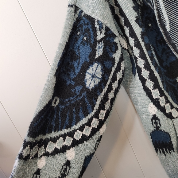 Vintage First Nations Chief Eagle Zip Sweater Hoodie Indigenous 90s 1990s Mens - Picture 6 of 8